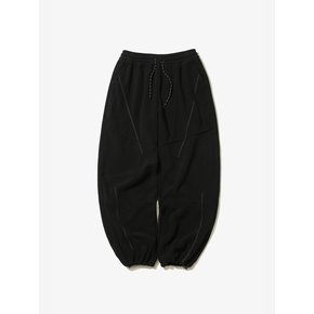 Fleece String Wide Pants Black