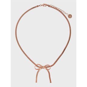 METAL RIBBON CHOKER NECKLACE_PINK GOLD