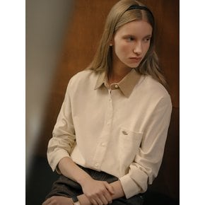 Nella collar point corduroy shirt_Ivory