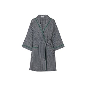 GINGHAM GOLF ROBE (W/POUCH)_Black