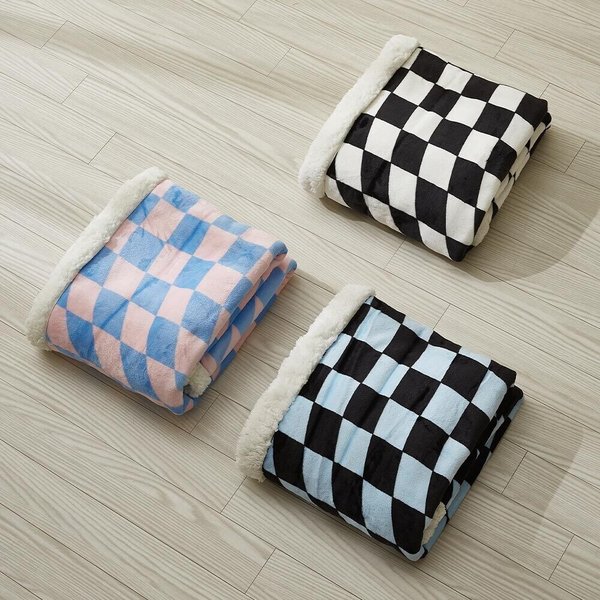 더블리 체커팝 양털 극세사 담요 소형 65x100