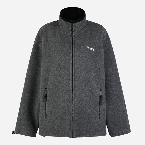 [시흥점] 6S MJL042 15V3 F0031 로고 자수 플리스 집업 스웨트셔츠 그레이