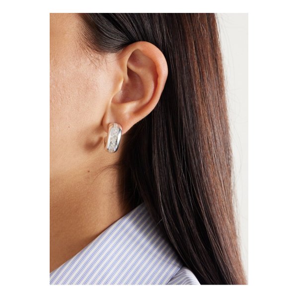 파차리 프라도 미디엄 화이트 골드 플래티드 실버 크리스탈 귀걸이 1647597351024940