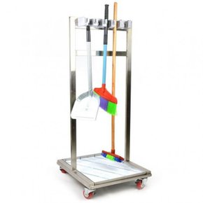 스텐 실용적인 청소도구 걸이 청소도구함 빗자루 마포 보관함