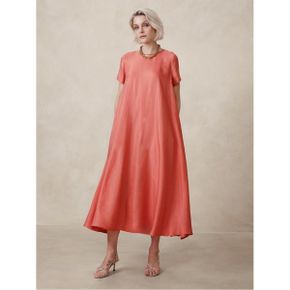 우먼 바나나 리퍼블릭 Aurelia Viscose Hemp 맥시 드레스 원피스 핑크 Papaya 94