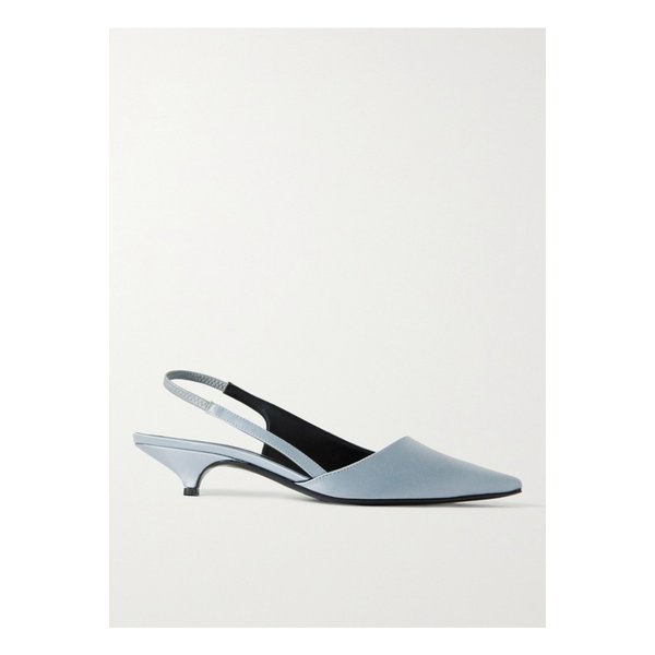 루루 드 시종 넷 서스테인 술루에 새틴 슬링백 펌프스 라이트 블루 1647597325742317
