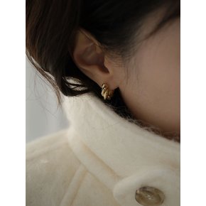 silver925 twist hoop one touch earrings (1pair)