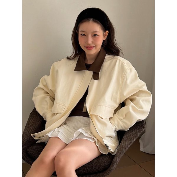 MILD COTTON BLOUSON JACKET [IVORY]