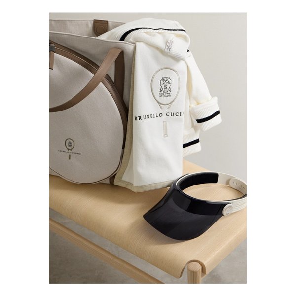 브루넬로쿠치넬리 리넨 트리밍 자수 테리 코튼 타월 화이트 1647597331850462
