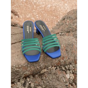 zal two tone color slippers green blue