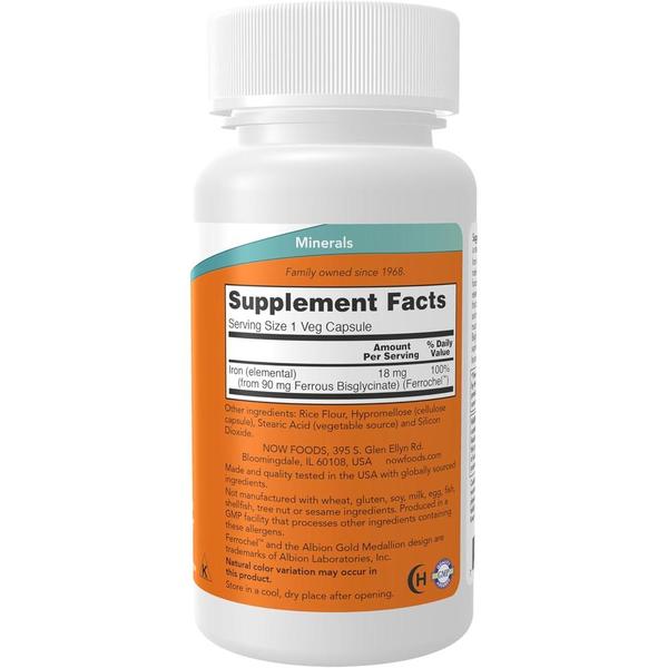 해외배송 NOW Foods 나우푸드 아이언 철분제 18mg 120정 Iron