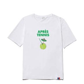 THE MODERN APRES TENNIS TEE - WHITE/GREEN