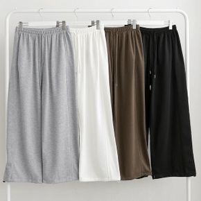 여성 와이드핏 스트링 절개 가을용 긴바지_P408392913