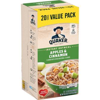 퀘이커 [해외직구] Quaker 퀘이커 인스턴트 오트밀 애플 시나몬 43g 20입