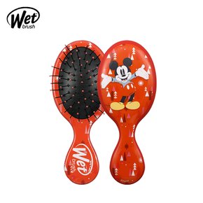 wet brush 미니 디탱글러 미키앤미니 레드 헤어 드라이 브러쉬 극손상모 두피 마사지 머리 빗