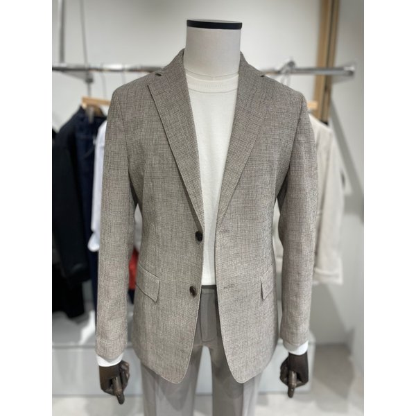 [여주점] 25 S/S 베이지 프린트 캐쥬얼 스판 자켓  (PK4062)