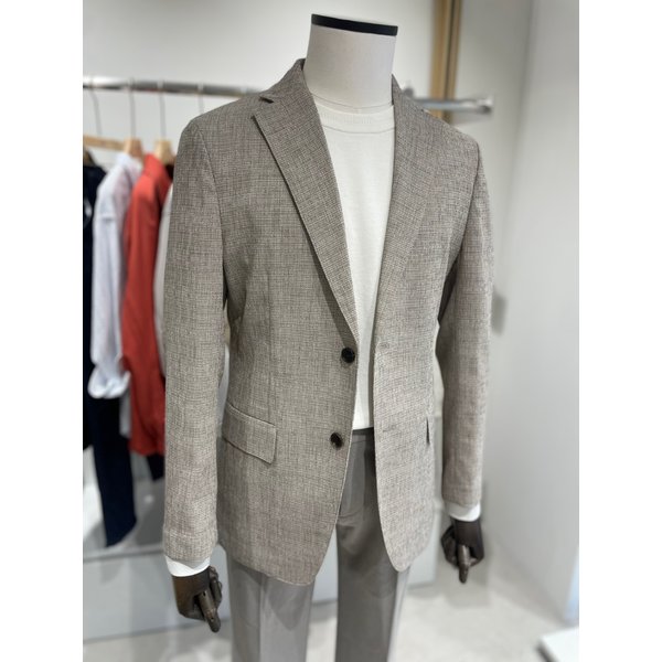 [여주점] 25 S/S 베이지 프린트 캐쥬얼 스판 자켓  (PK4062)