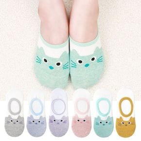 여성 고양이 실리콘 면 덧신 페이크삭스 캐릭터_P320973192