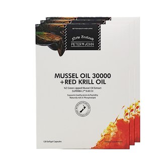  피터앤존 초록입홍합 오일 30000 크릴 Krill 120캡슐 3개