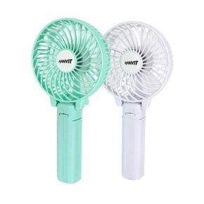 접이식 핸디 손선풍기 휴대용 USB 충전식 미니 (민트) (화이트)