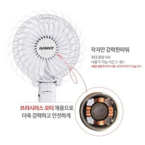 접이식 핸디 손선풍기 휴대용 USB 충전식 미니 (민트) (화이트)