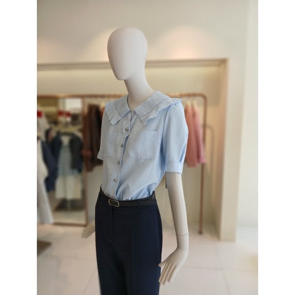 [여주점] 씨씨콜렉트 와이드프릴카라블라우스 E262psc166