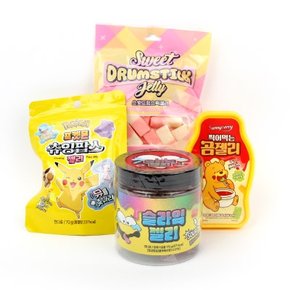젤리모음 포켓몬 드럼스틱 찍어먹는곰 슬라임젤리 4종