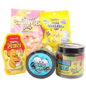 젤리모음 포켓몬 드럼스틱 찍어먹는곰 슬라임젤리 4종