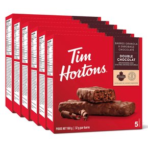 Tim Hortons 팀 홀튼 더블 초콜릿 그래놀라 바 피넛프리 5입 6팩