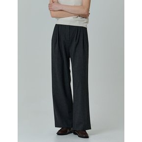 Pintuck wide trousers_Charcoal