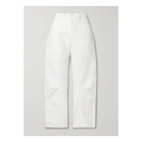 닐리 로탄 숀 코튼 혼방 트윌 테이퍼드 팬츠 화이트 1647597336749787
