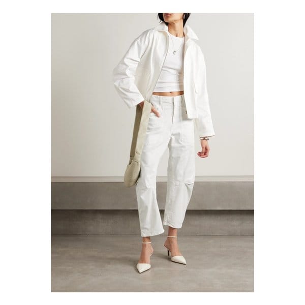 닐리 로탄 숀 코튼 혼방 트윌 테이퍼드 팬츠 화이트 1647597336749787