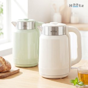 이지보일 304 스텐 통주물 전기포트 1.7L 대용량 전기주전자 (크림화이트/라이트그린)