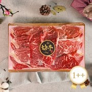 [명절 이후 배송][냉장][순천참한우유통] 1++구이3호 1kg(등심500g+채끝500g) 한우선물세트