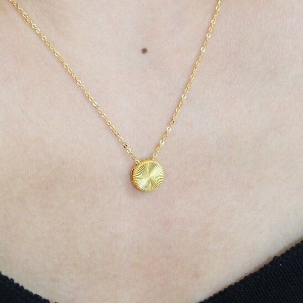 [가앤] 24k순금 홀로그램 원형 목걸이3.75g