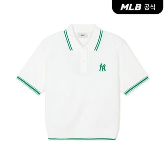 MLB [코리아공식] 여성 베이직 크롭 카라 티셔츠 NY (Ivory)