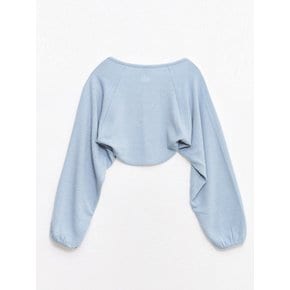 Puff Sleeves Cushion Bolero Blue