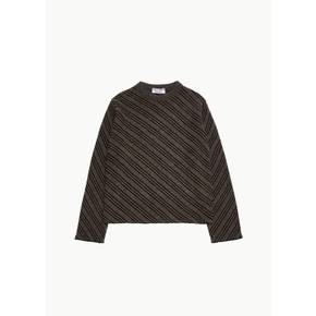 크리스타세야 26FW Diagonal Striped Sweater, Taupe/Brown