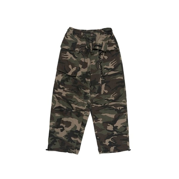 카모패턴 와이드 카고 벌룬 팬츠 (카키)
