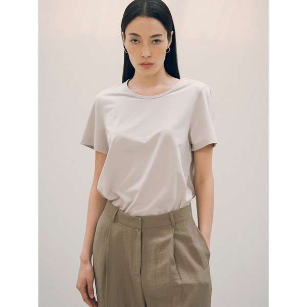 SITP5154 실켓 루즈핏 U넥 반팔티_Light gray
