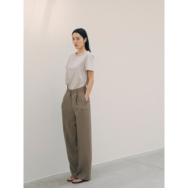 SITP5154 실켓 루즈핏 U넥 반팔티_Light gray