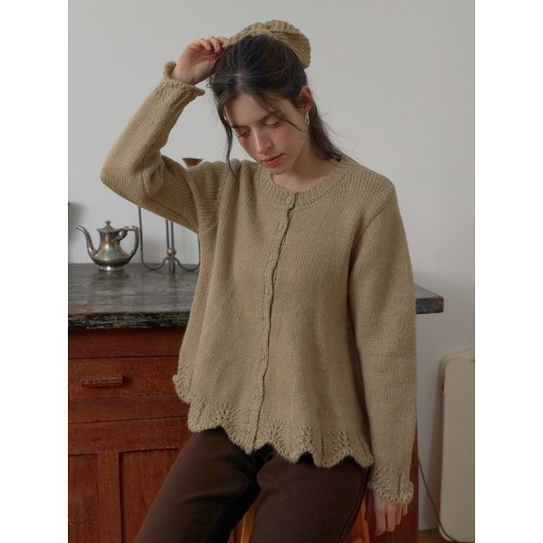25FW Flare knit cardigan (Scrunchie SET) 4color