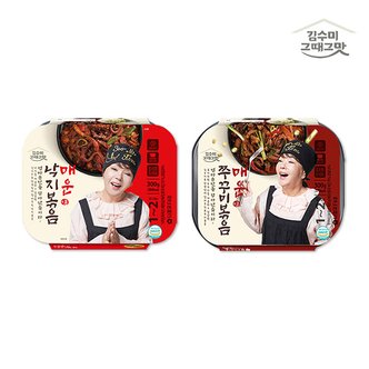 자연맛남 [김수미그때그맛] 김수미 매운 낙지볶음4팩+쭈꾸미볶음4팩 총300g x 8팩