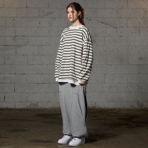 JERRY STRIPE OVERFIT LONG SLEEVE T-SHIRT / IVORY