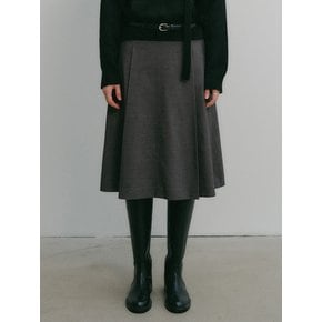 린다 미디 턱 플레어 울 스커트 / LINDA MIDI TUCK FLARE WOOL SKIRT_3colors