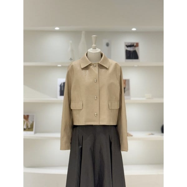 [여주점] 여성 크롭 신세틱 레더 자켓 (L261PSG652)