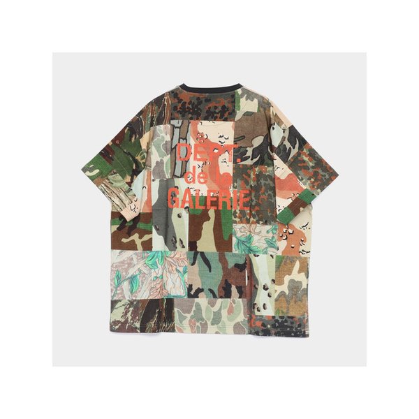갤러리디파트먼트 26SS 센터로고 믹스트 카모 반팔 남성 티셔츠 TOP012 PPCM