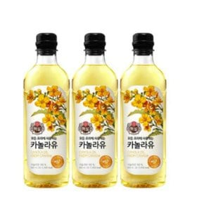 백설 카놀라유, 900ML, 3개