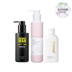 여성청결제 퓨어젤 200ml+매너맨 남성청결제 150ml+이브닝 럽 젤 100ml