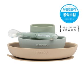 나뚜 실리콘 디너세트 4pcs (흡착접시+흡착볼+스푼+컵)